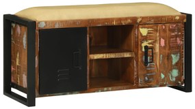 vidaXL Παγκάκι Επίπλου Πολύχρωμο 100x35x50 εκ. Στέρεο Ξύλο Ανακυκλωμένο