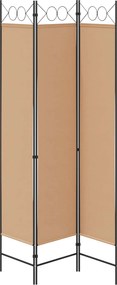 vidaXL 3-Panel Room Divider Μπεζ 120 x 200 cm Ύφασμα