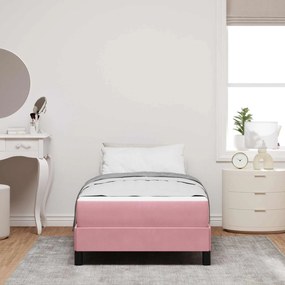 vidaXL Κρεβάτι με ελατήρια με στρώμα Ροζ 80 x 200 cm ύφασμα