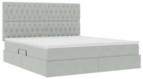 vidaXL Κρεβάτι με αποθηκευτικό χώρο και LED Ανοιχτό γκρι 180 x 200 cm