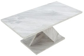 Τραπέζι σαλονιού Solange pakoworld χρώμα λευκό μαρμάρου 110x55x47.5εκ - Μελαμίνη - 049-000063