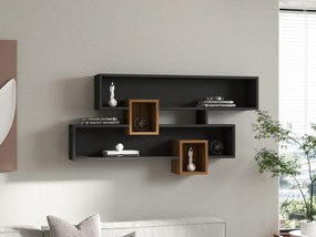 Ράφι Τοίχου Καρυδί / Ανθρακί FEMIMO 120x22x75