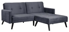 Καναπές Γωνία Κρεβάτι Livia Grey Με Υποπόδιο 211X158X83Y εκ. HM3151.01 Velvet