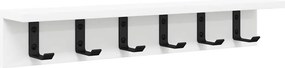 vidaXL Τοίχου Κρεμάστρα Επιτοίχιο Λευκό 60 x 10,5 x 10,5 εκ