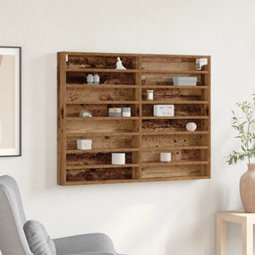 vidaXL Βιτρίνα με ράφι Παλιό Ξύλο 100 x 8.5 x 75 cm Επεξεργασμένο ξύλο