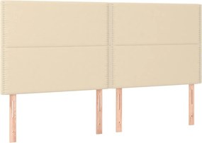 vidaXL Κρεβάτι Boxspring με Στρώμα Κρεμ 180x200 εκ. Υφασμάτινο