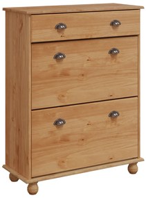 vidaXL Ντουλάπα Παπουτσιών "ASKIM" 85x35x108 εκ Μασίφ Ξύλο Πεύκου