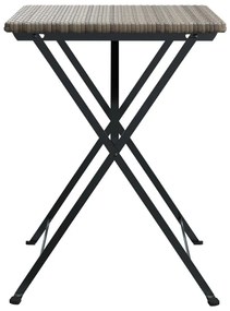 Τραπέζι Bistro Πτυσσόμενο Γκρι 55x54x71 εκ. από Συνθετικό Ρατάν - Γκρι