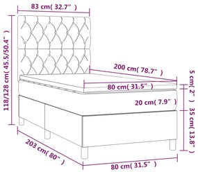 ΚΡΕΒΑΤΙ BOXSPRING ΜΕ ΣΤΡΩΜΑ ΜΠΛΕ 80X200 ΕΚ. ΥΦΑΣΜΑΤΙΝΟ 3141975