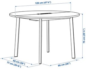 MITTZON τραπέζι συνεδριάσεων/στρογγυλό, 120x75 cm 895.304.35