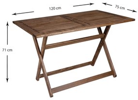 Τραπέζι πτυσσόμενο Klara Megapap από ξύλο οξιάς σε χρώμα καρυδί εμποτισμού 120x75x71εκ.