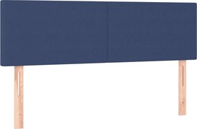 vidaXL Κρεβάτι Boxspring με Στρώμα Μπλε 140x200 εκ. Υφασμάτινο