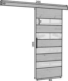 Συρόμενη πόρτα Zebra - Μήκος: 86 εκ.