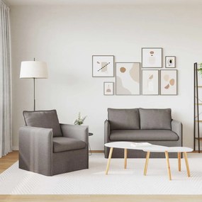 vidaXL Καναπές 120cm 2 pcs Taupe Μέταλλο