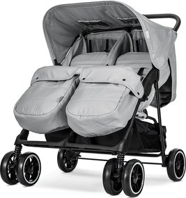 TWIN BABY STROLLER TWIN GREY+BAG