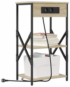 vidaXL Κομοδίνο 2 pcs Sonoma Δρυς 41 x 31 x 76 εκ. Επεξεργασμένο ξύλο
