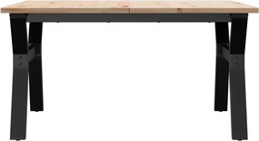 vidaXL Τραπεζάκι Σαλονιού Πλαίσιο Υ 80x80x45εκ Μασίφ Πεύκο/Ατσάλι