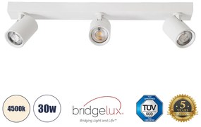 60349 GloboStar® GLOBOSTAR® LEONARDO 60349 Μοντέρνο Φωτιστικό Οροφής LED 30W 3600lm 60° AC 220-240V IP20 Φυσικό Λευκό 4500K - Bridgelux COB - Λευκό - Μ52 x Π7 x Υ11.8cm - 5 Χρόνια Εγγύηση