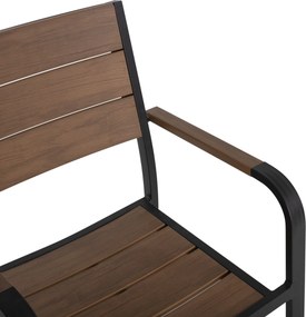 ΠΟΛΥΘΡΟΝΑ ΑΛΟΥΜΙΝΙΟΥ SAGA ΜΑΥΡΗ ΜΕ POLYWOOD HM5127.03 56x55x85,5Yεκ.