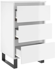 vidaXL Κομοδίνα 2 τεμ. Γυαλ. Λευκό 40x35x69 εκ. Επεξεργασμένο Ξύλο