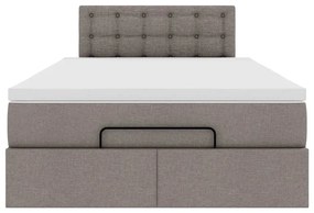 vidaXL Οθωμανικό κρεβάτι με στρώμα Taupe 120x190 cm Ύφασμα