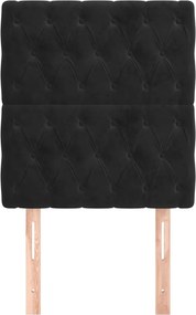 vidaXL Κεφαλάρι Μαύρο Βελούδινο 80x7x118/128 εκ.