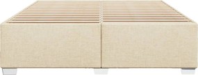 vidaXL Σκελετός Κρεβατιού Χωρίς Στρώμα Κρεμ 200x200 εκ. Υφασμάτινο