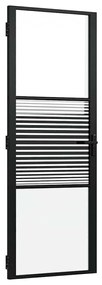vidaXL Εσωτερική Πόρτα Μαύρο 76 x 201.5 cm Tempered γυαλί, Αλουμίνιο