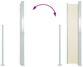vidaXL Σκίαστρο Πλαϊνό Συρόμενο Βεράντας Κρεμ 170 x 300 εκ.