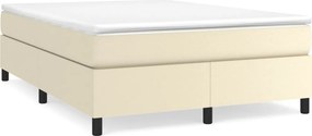 vidaXL Κρεβάτι Boxspring με Στρώμα Κρεμ 140x200εκ. από Συνθετικό Δέρμα