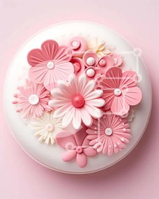 Σετ των 2 Intra Συλλεκτικό Ξύλινο Παζλ Plywood  4mm - Κέικ με κουμπιά Σε Ξύλινο Κουτί - Διαστάσεις: 10x10 cm – 25 κομμάτια