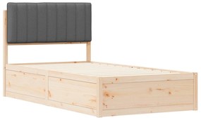 vidaXL Σκελετός Κρεβατιού με Επενδεδυμένο Κεφαλάρι Σκούρο Γκρι