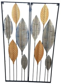 Διακοσμητικό Τοίχου (Σετ 2Τμχ) HC000012Τ2 30x99cm Multi Oriana Ferelli® Metal