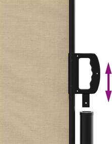 vidaXL Σκίαστρο Πλαϊνό Συρόμενο Μπεζ 140 x 1000 εκ.