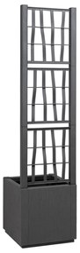 vidaXL Σκούρα Γκρι Γλάστρα Κήπου με Πλέγμα - 36x36x140 εκ