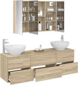 vidaXL Σετ Επίπλων Μπάνιου 4 pcs Sonoma Δρυς