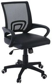 BF2101-P Πολυθρόνα Γραφείου με Ανάκλιση Μαύρο Mesh - Pu