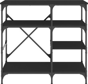 vidaXL Ραφιέρα Κουζίνας Μαύρη 90x40x84 εκ. Επεξ. Ξύλο και Μέταλλο