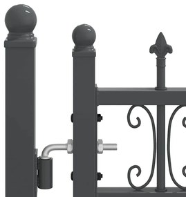 vidaXL Πύλη Φράχτη με Στρογγυλή Κορυφή Γκρι 305 x 175 εκ. Ατσάλι