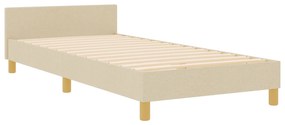 vidaXL Κρεμ Κρεβάτι 90x200 εκ. Υφασμάτινο