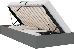 vidaXL Κρεβάτι Οθωμανικού Τύπου Σκούρο Γκρι 100 x 200 cm ύφασμα
