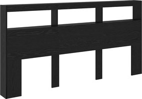 vidaXL Κεφαλάρι Μαύρη Οξυά 200 x 17 x 102 cm Επεξεργασμένο ξύλο