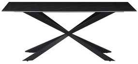 Τραπέζι Cozline Inart μαύρο μαρμάρου sintered stone-πόδι μαύρο μέταλλο 180x90x76εκ