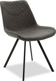 Καρέκλα Orca pakoworld PU ανθρακί-μαύρο πόδι