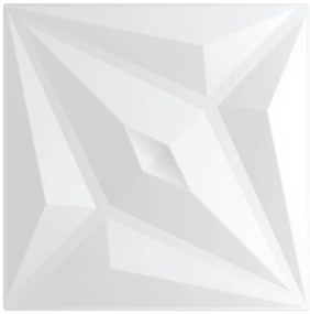 vidaXL Πάνελ Τοίχου 12 Τεμ. Σχέδιο Αστέρι Λευκά 50x50 εκ. 3 μ² από XPS