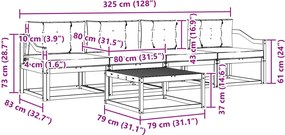 vidaXL Σειρά Καναπέ Εξωτερικού με μαξιλάρι 4 pcs Λευκό και Μπεζ