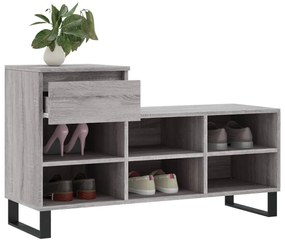 vidaXL Παπουτσοθήκη Γκρι Sonoma 102x36x60 εκ. από Επεξεργασμένο Ξύλο