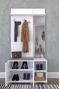 Stewehome Λευκή ντουλάπα από Συνθετικό ξύλο Λευκό 90x33x177 cm