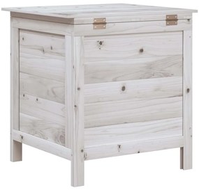 vidaXL Μπαούλο Αποθ. Κήπου Λευκό 50 x 49 x 56,5 εκ. Μασίφ Ξύλο Ελάτης