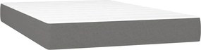 vidaXL Κρεβάτι Boxspring με Στρώμα &amp; LED Σκ.Γκρι 120x190εκ. Υφασμάτινο